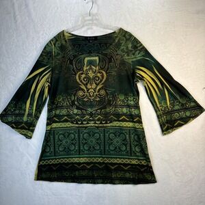 B.L.E.U. Size S 100% Polyester L S Scoop Neck Glittery Women’s Top